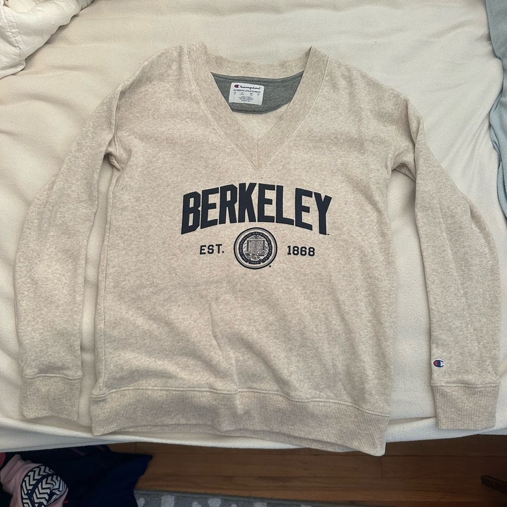 champion uc berkeley v neck sweatshirt